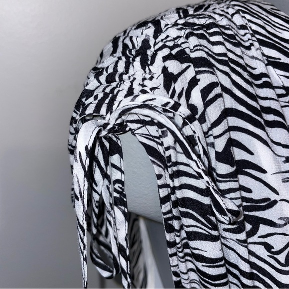 Sussan dress sleeveless viscose black white zebra midi length size 12 - Picture 4 of 7